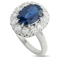 14K White Gold 0.60ct Diamond and Sapphire Ring