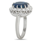 14K White Gold 0.60ct Diamond and Sapphire Ring
