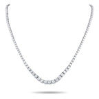 Exclusive 14K White Gold 7.20ct Diamond Tennis Necklace – An understated design makes this luxury tennis necklace an instant 