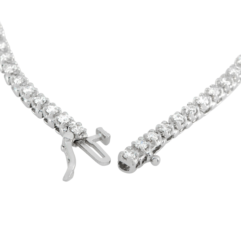 Exclusive 14K White Gold 7.20ct Diamond Tennis Necklace
