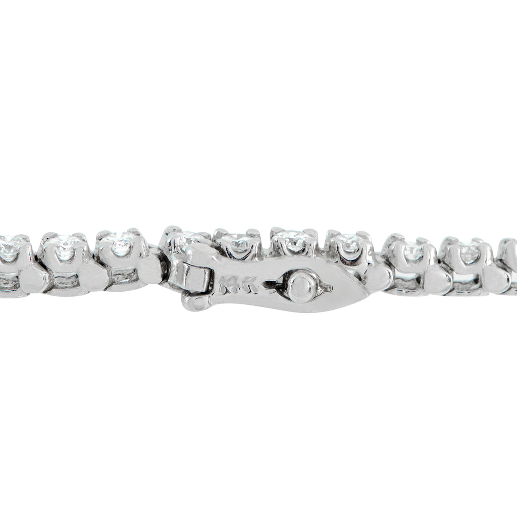 Exclusive 14K White Gold 7.20ct Diamond Tennis Necklace