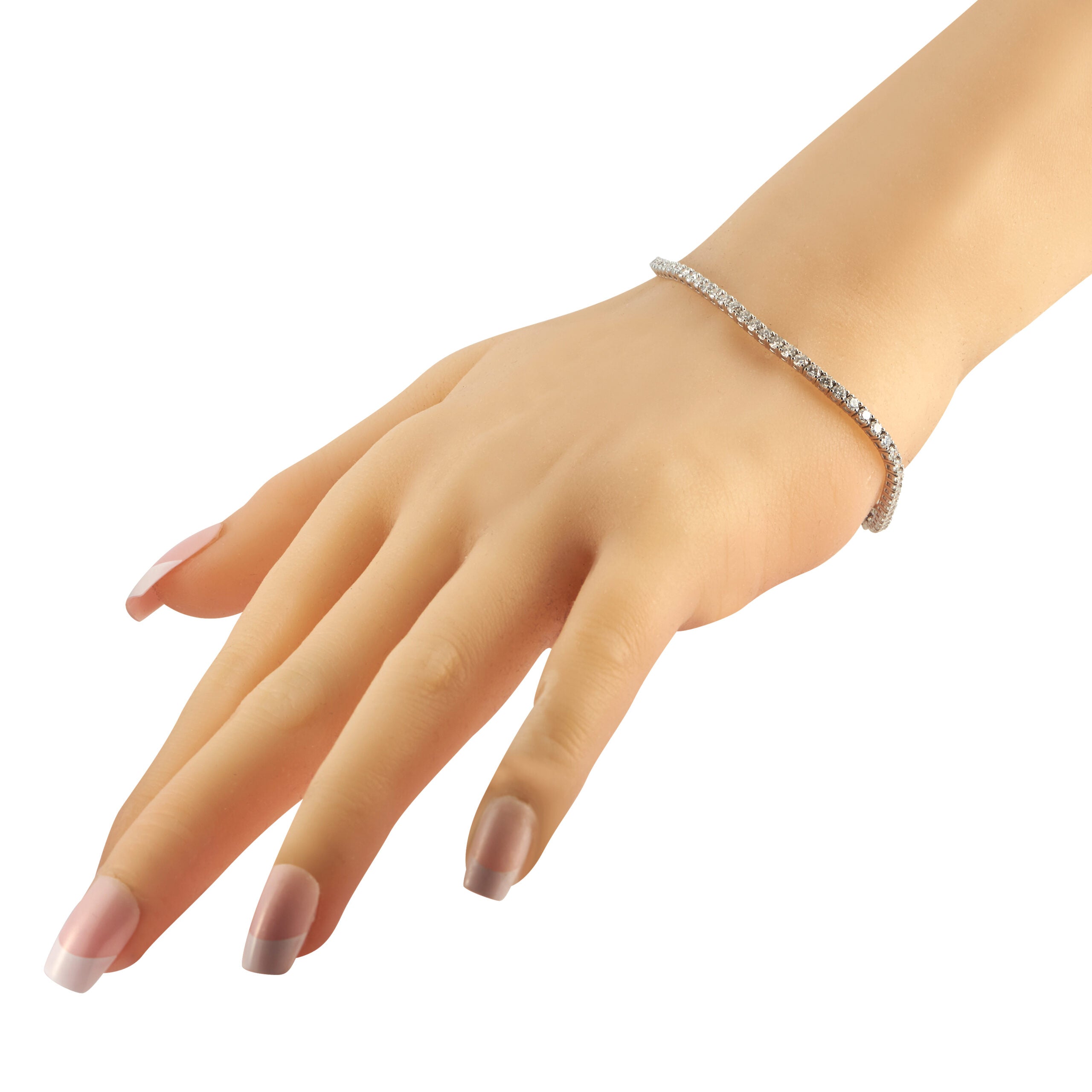 14K White Gold 6.50ct Lab-Grown Diamond Tennis Bracelet