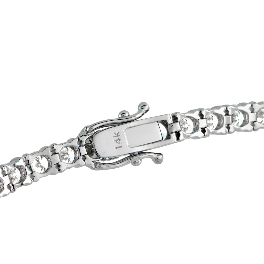 14K White Gold 8.80ct Lab-Grown Diamond Tennis Bracelet