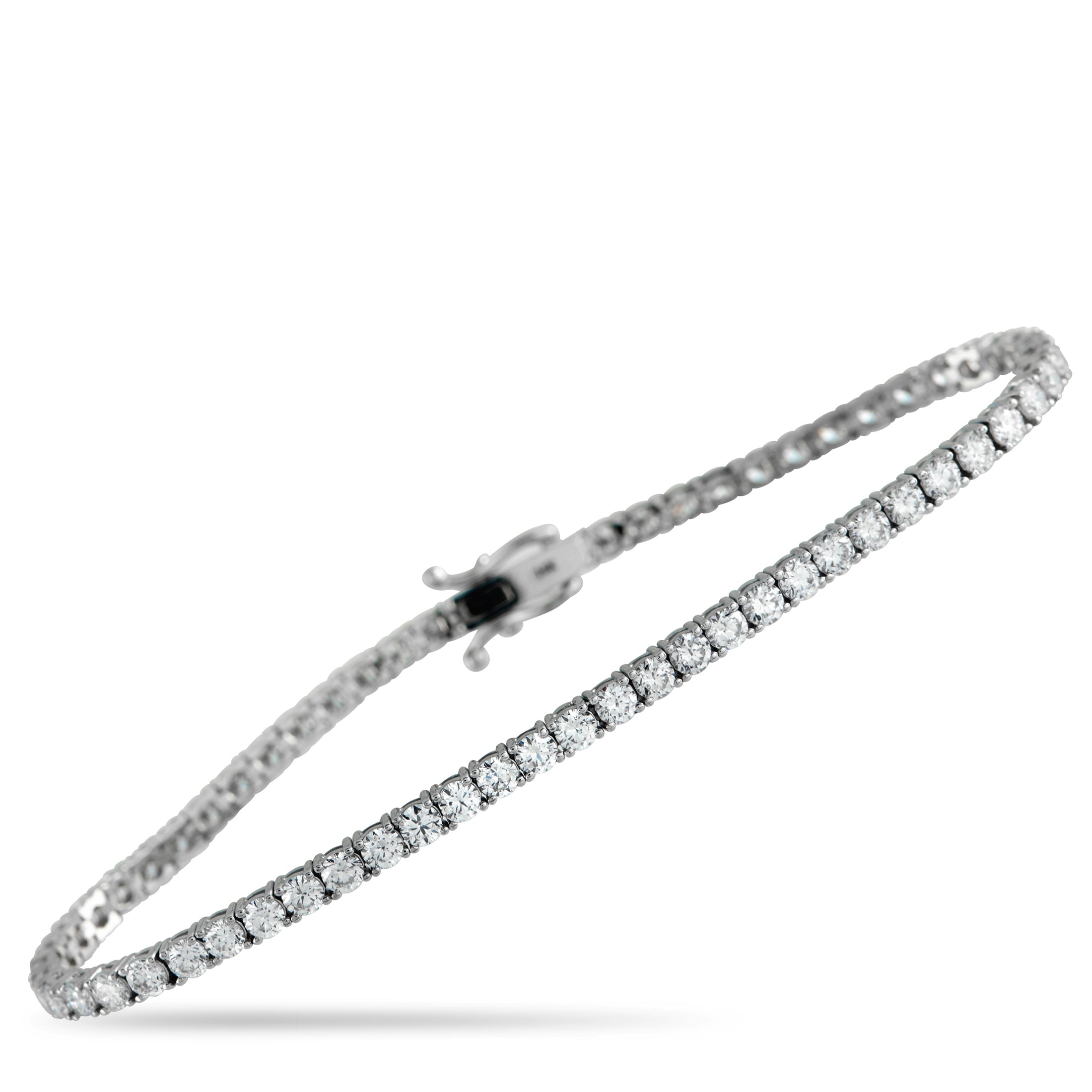 14K White Gold 5.05ct Lab-Grown Diamond Tennis Bracelet