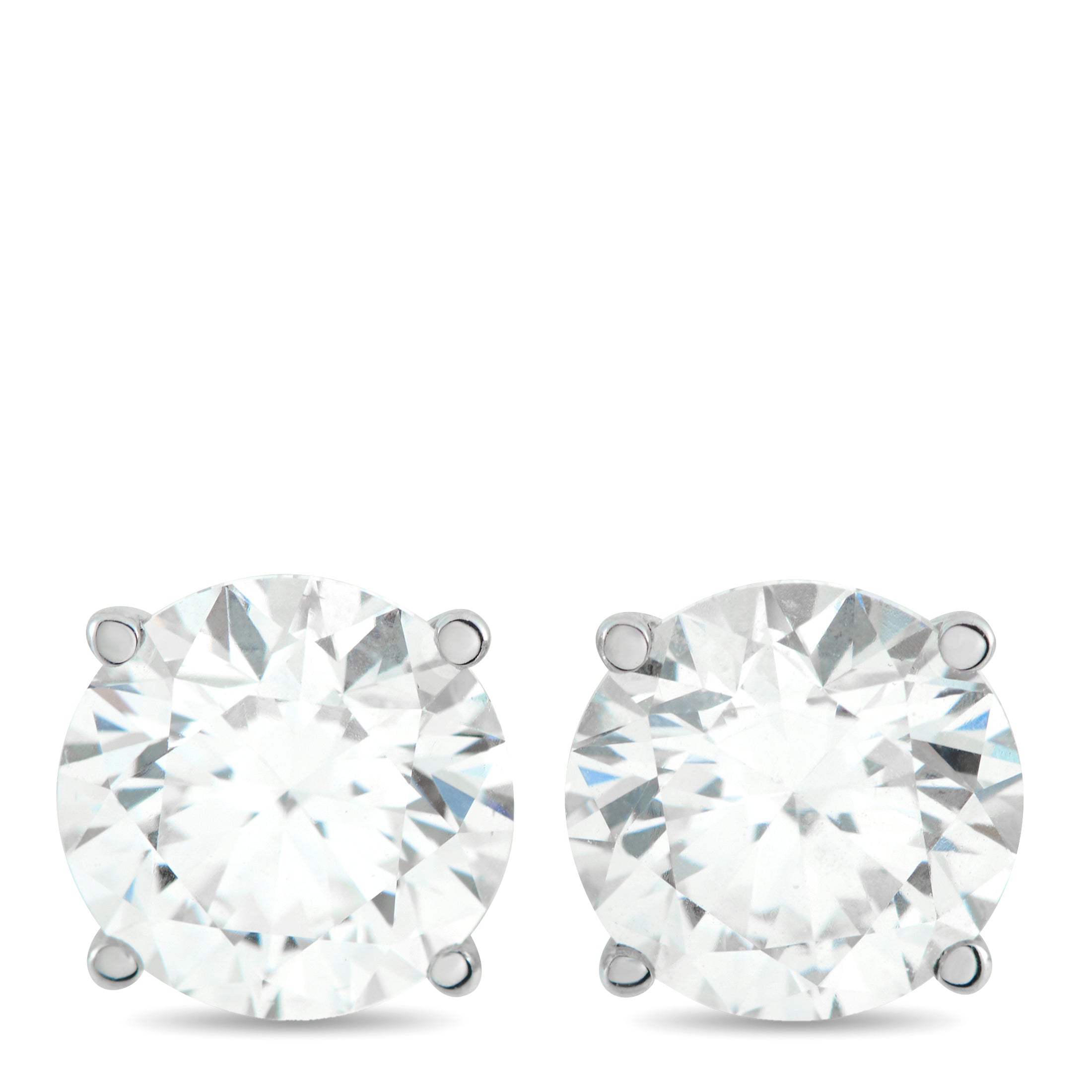 14K White Gold 3.42ct Lab-Grown Diamond Stud Earrings