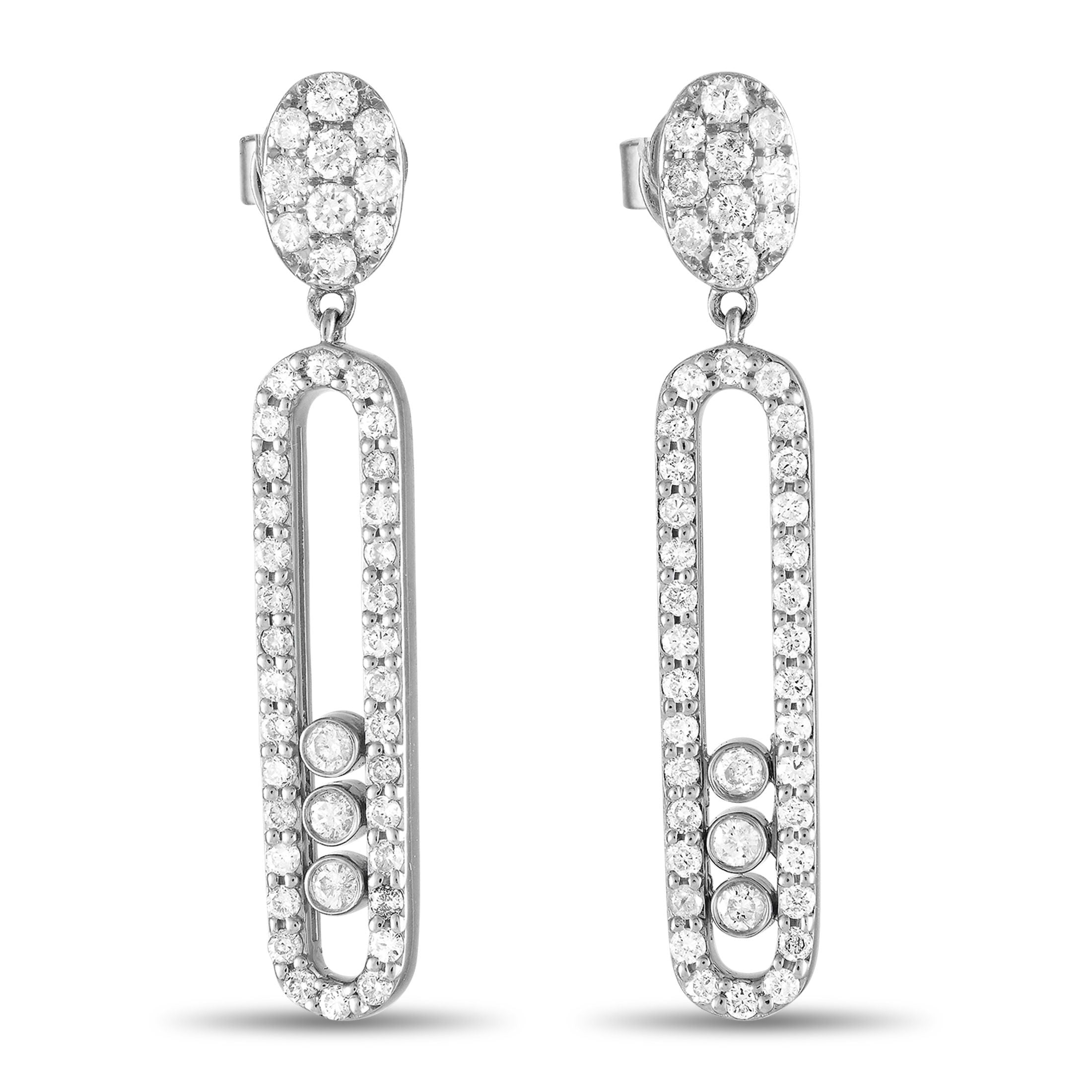 Exclusive 14K White Gold 1.00ct Diamond Earrings ER28881-W – Sparkling Diamonds with a total weight of 1