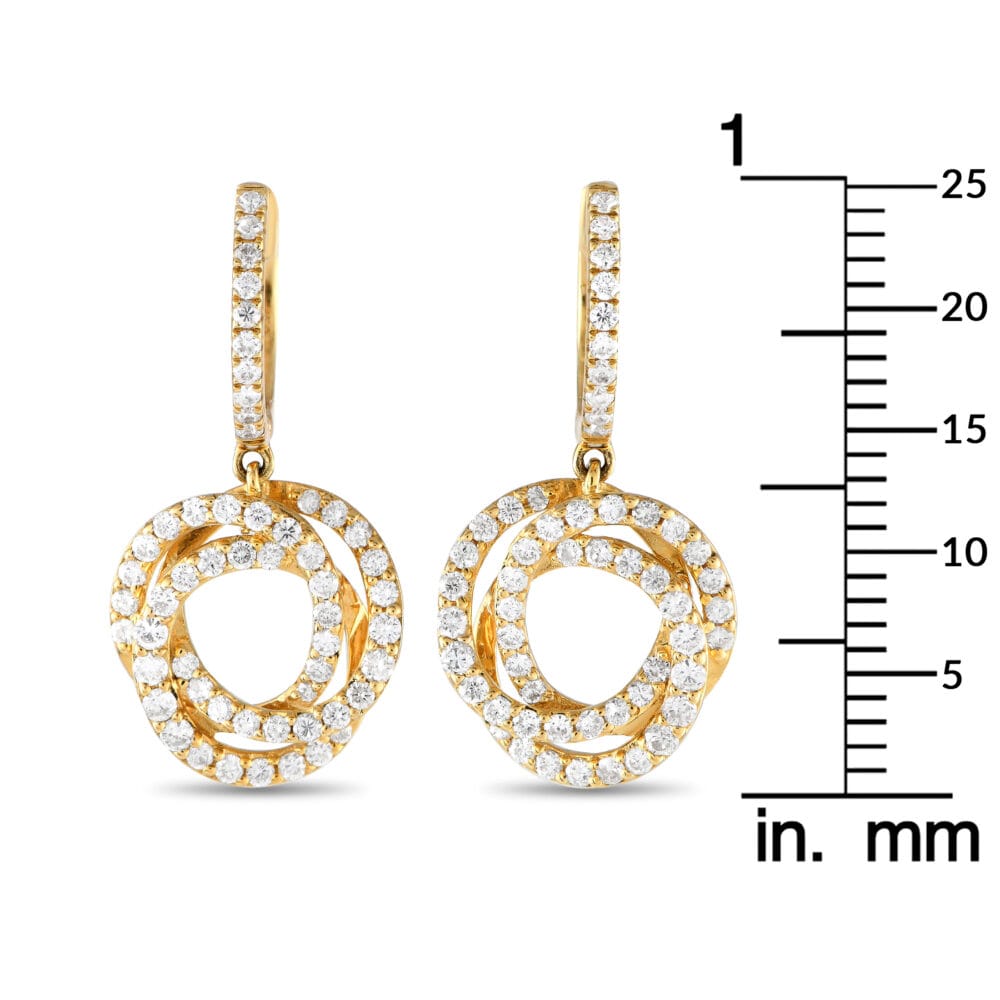 Exclusive 14K Yellow Gold 1.00ct Diamond Drop Earrings