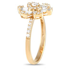 Exclusive 14K Yellow Gold 0.78ct Diamond Flower Ring