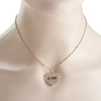 14K Yellow Gold 2.10ct Diamond Pavé Heart Necklace