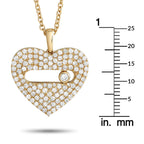 Exclusive 14K Yellow Gold 2.10ct Diamond Pavé Heart Necklace