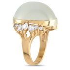 14K Yellow Gold 1.28ct Diamond and Moonstone Ring