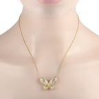 Exclusive 14K Yellow Gold 3.73ct Diamond Butterfly Necklace