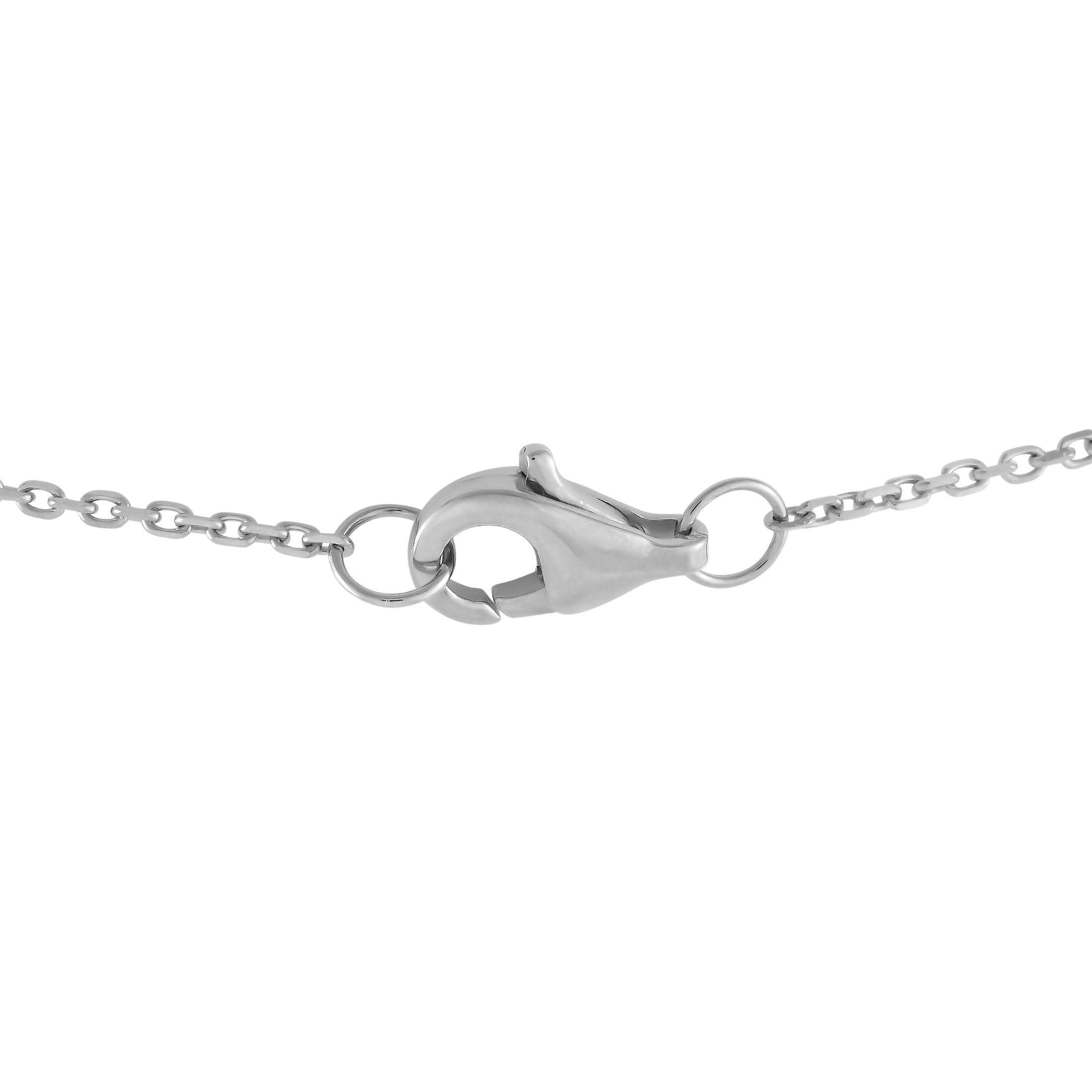 Exclusive 14K White Gold 0.75ct Diamond Four Petal Flower Necklace