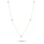 Exclusive 14K Yellow Gold 1.0ct Diamond Quatrefoil Station Necklace NK01759-Y – Effortlessly and confidently elevate your sty