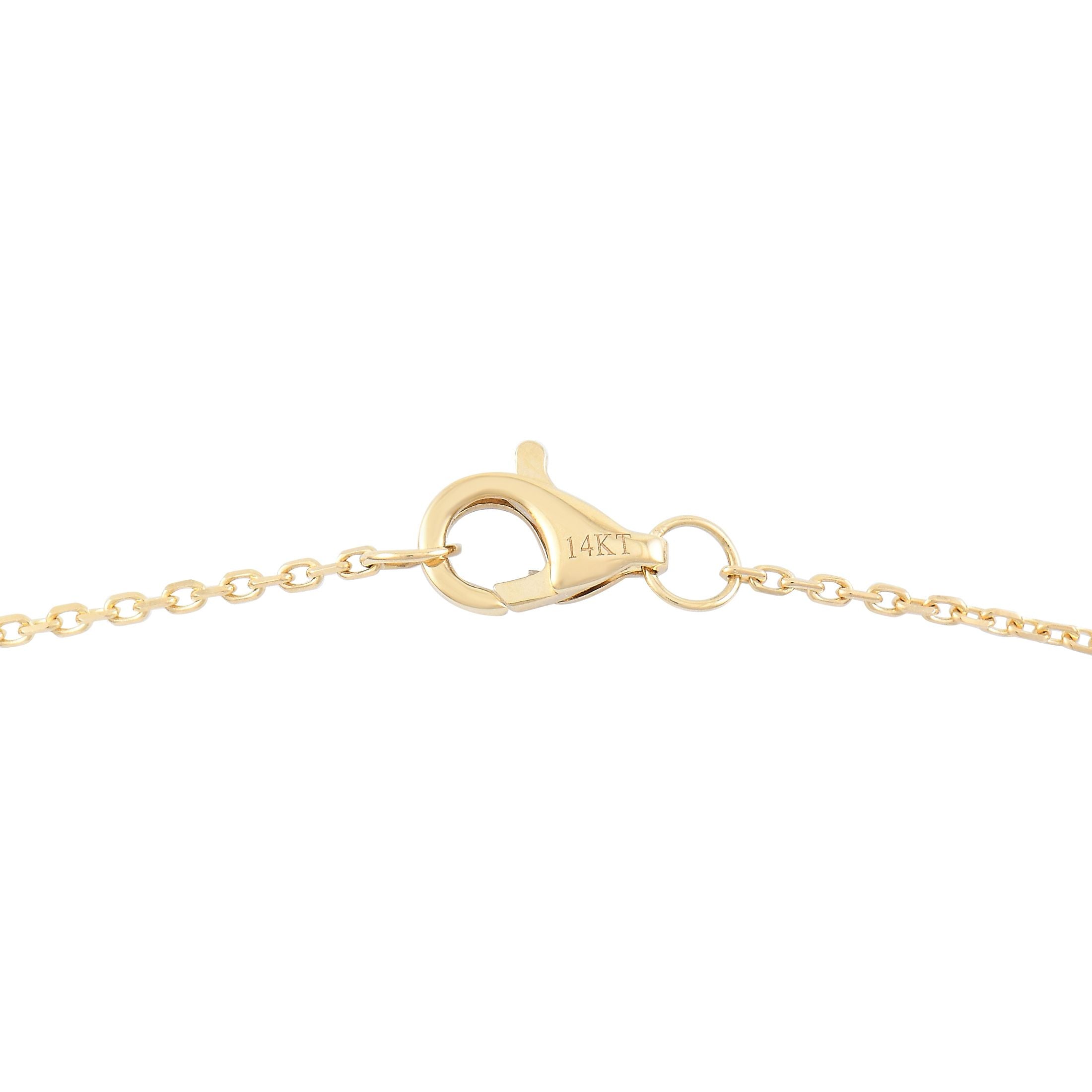Exclusive 14K Yellow Gold 1.0ct Diamond Quatrefoil Station Necklace