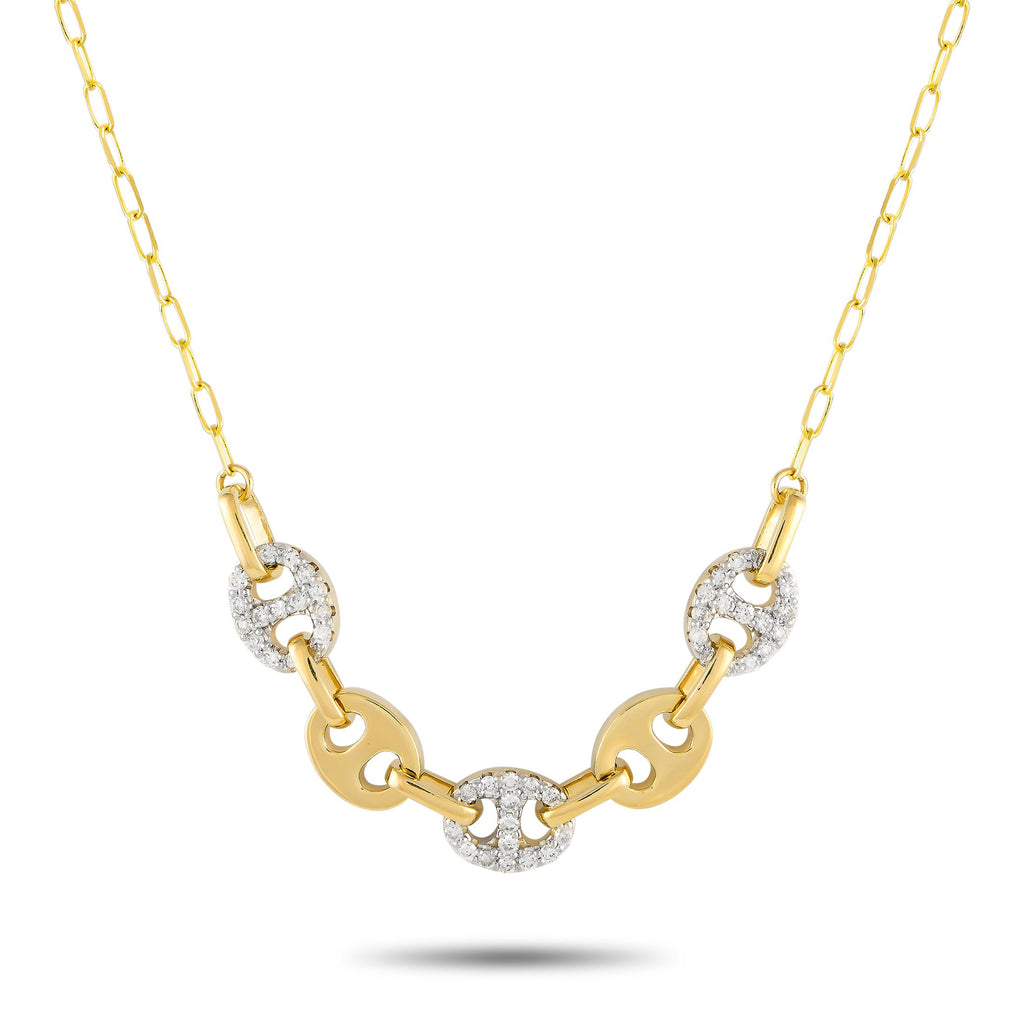 Exclusive 14K Yellow Gold 0.50ct Diamond Necklace NK01457-Y – This understated necklace is ideal for everyday wear