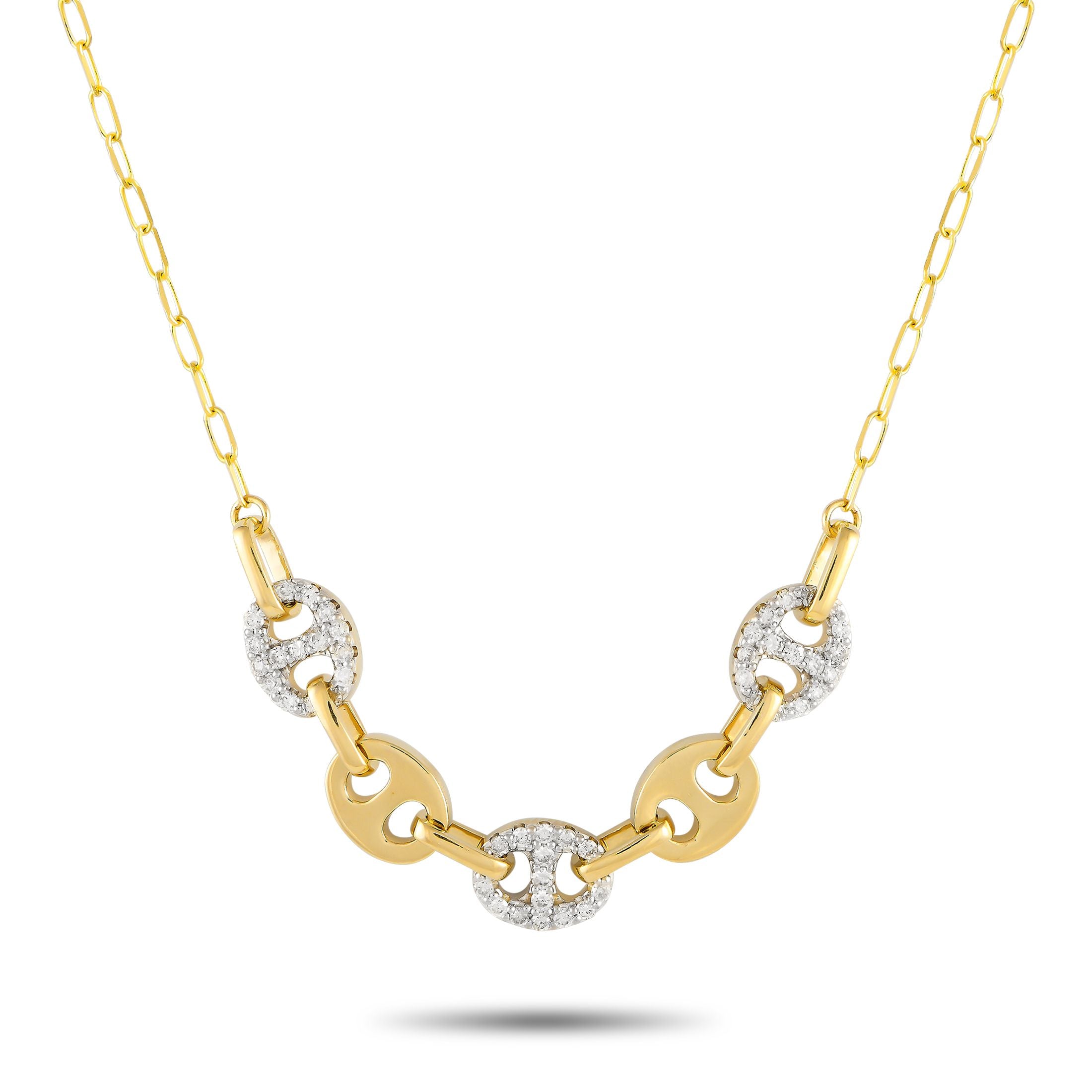 Exclusive 14K Yellow Gold 0.50ct Diamond Necklace NK01457-Y – This understated necklace is ideal for everyday wear