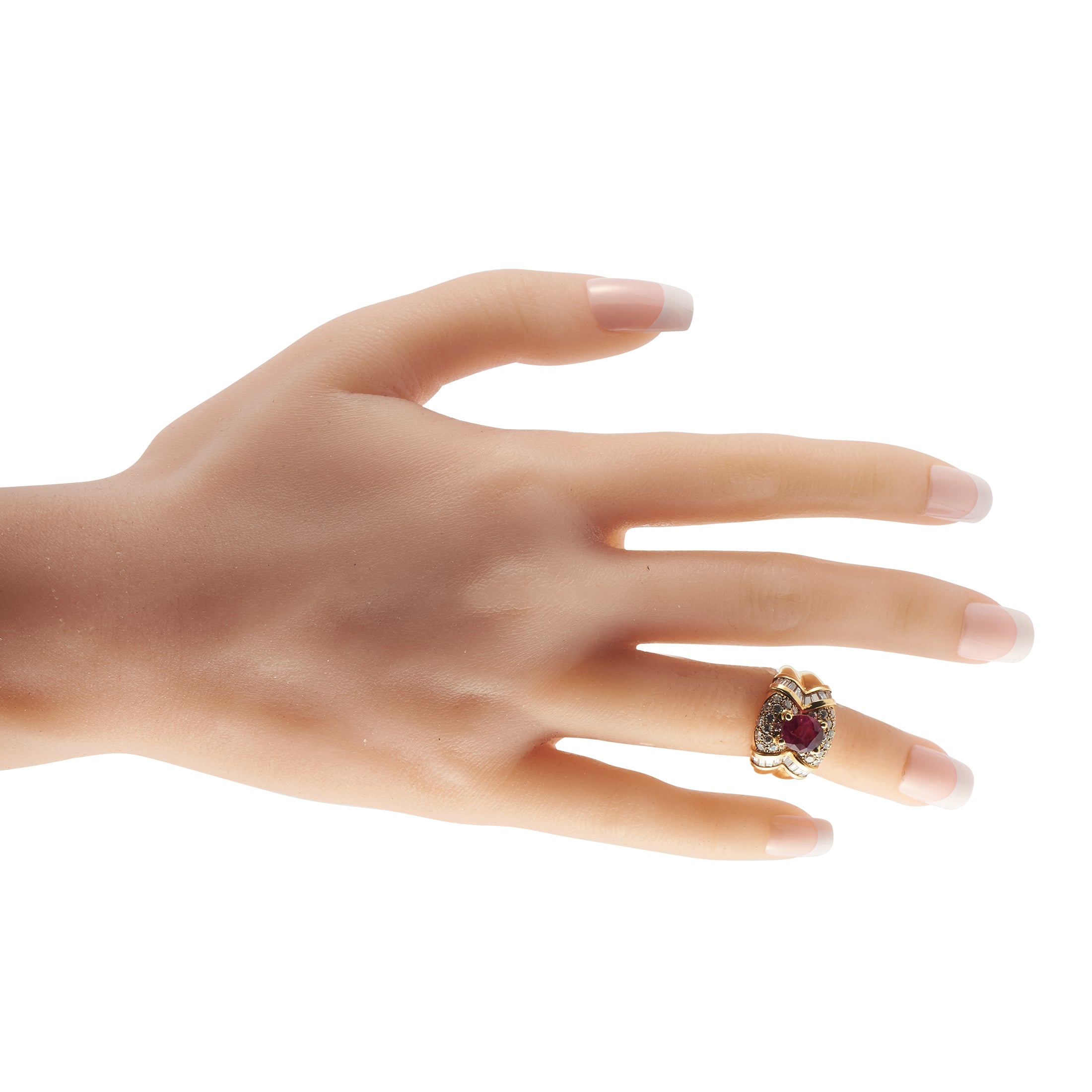 14K Yellow Gold 1.57ct Diamond and Ruby Ring