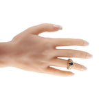 14K Yellow Gold 1.12ct Diamond and Sapphire Ring