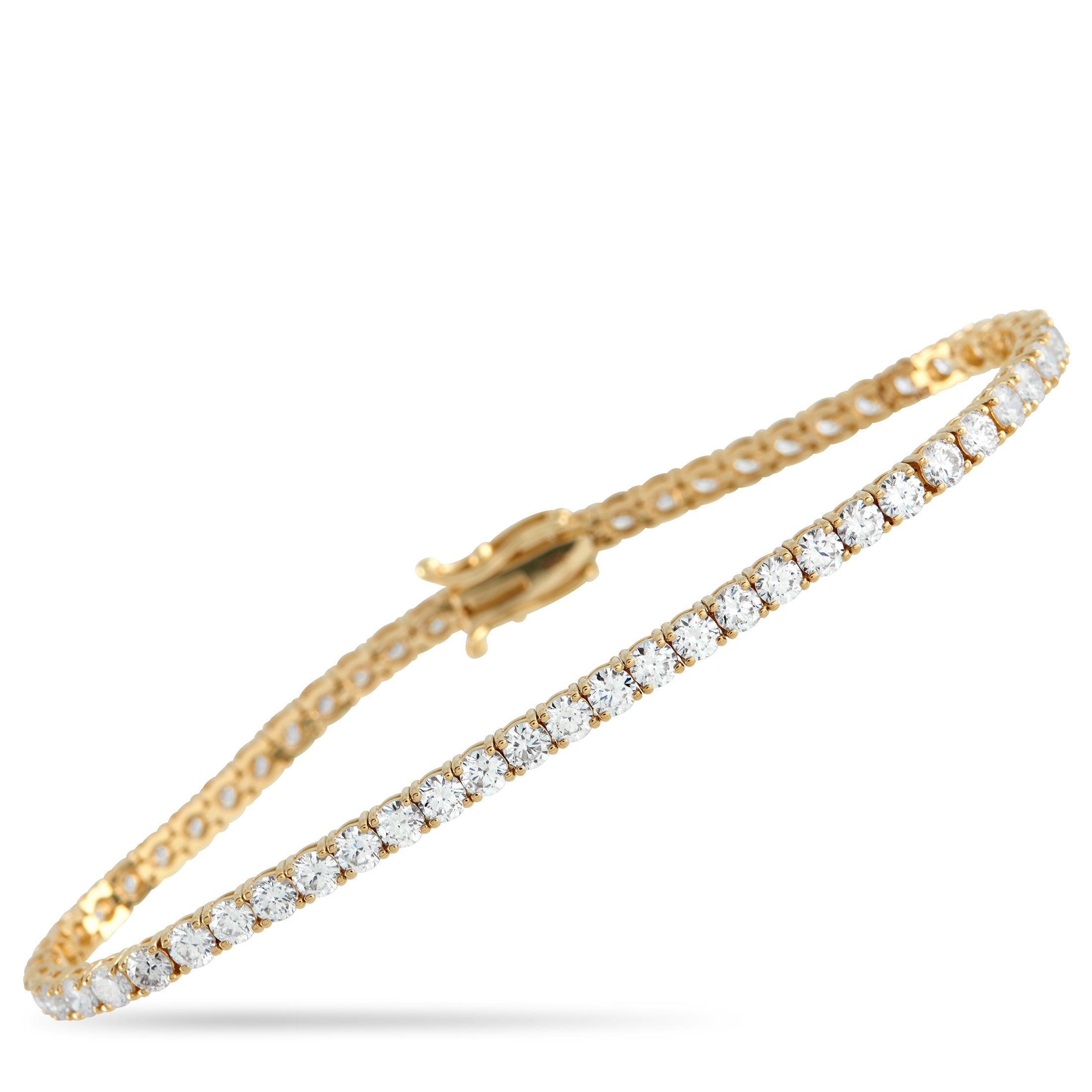 14K Yellow Gold 6.0ct Lab-Grown Diamond Tennis Bracelet