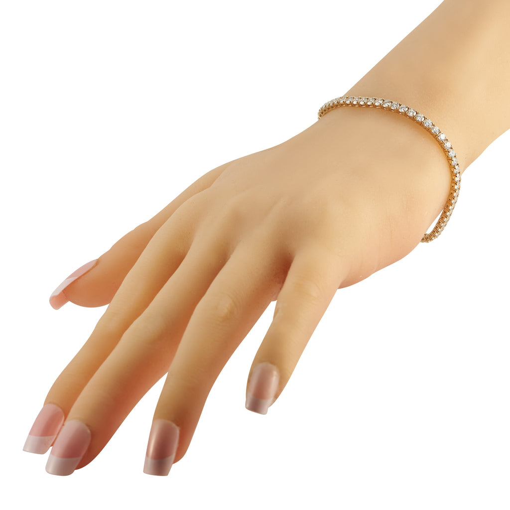 14K Yellow Gold 6.0ct Lab-Grown Diamond Tennis Bracelet