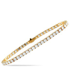 14K Yellow Gold 7.68ct Lab-Grown Diamond Tennis Bracelet