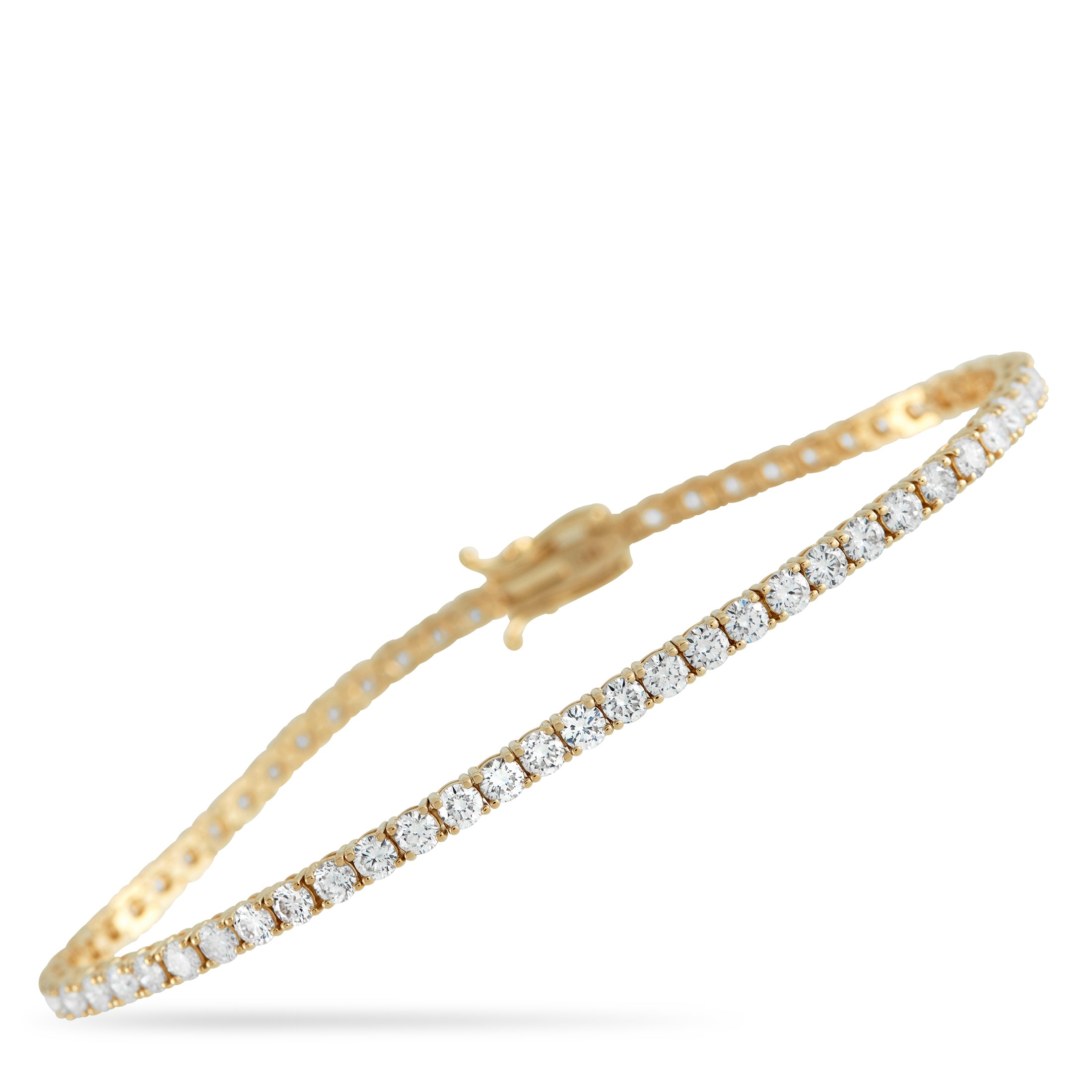 14K Yellow Gold 4.50ct Lab-Grown Diamond Tennis Bracelet