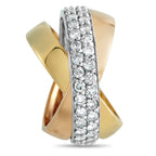 18K Rose, Yellow, and White Gold 1.70ct Diamond Three-Band