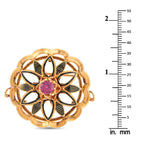 18K Rose Gold Grape Garnet French Wreath Brooch