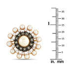 18K Rose Gold 0.50ct Diamond and Pearl Brooch