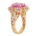 18K Rose Gold 0.85ct Diamond and Sapphire Ring