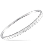 Exclusive 18K White Gold 4.0ct Diamond Bracelet – Square-cut diamonds with a total weight of 4