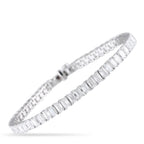 Exclusive 18K White Gold 11.30ct Diamond Emerald-Cut Tennis Bracelet ALB-18142-2 – A fantastic choice for someone looking for