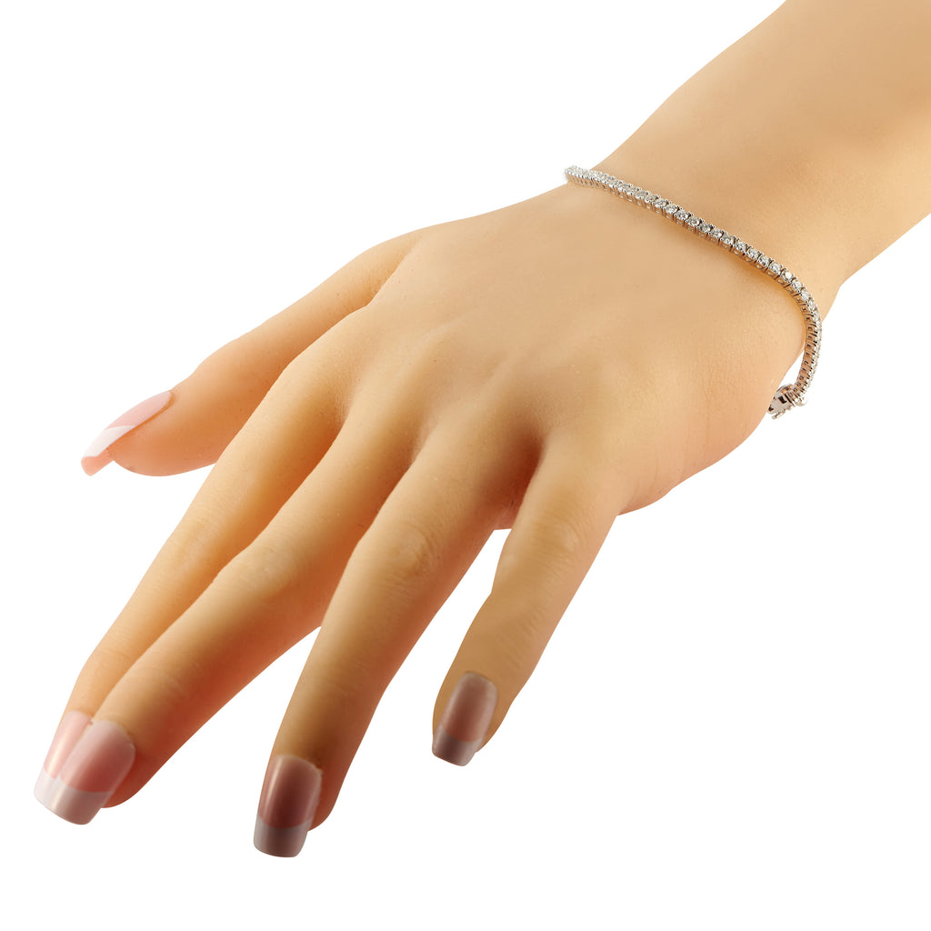 18K White Gold 2.90ct Diamond Tennis Bracelet