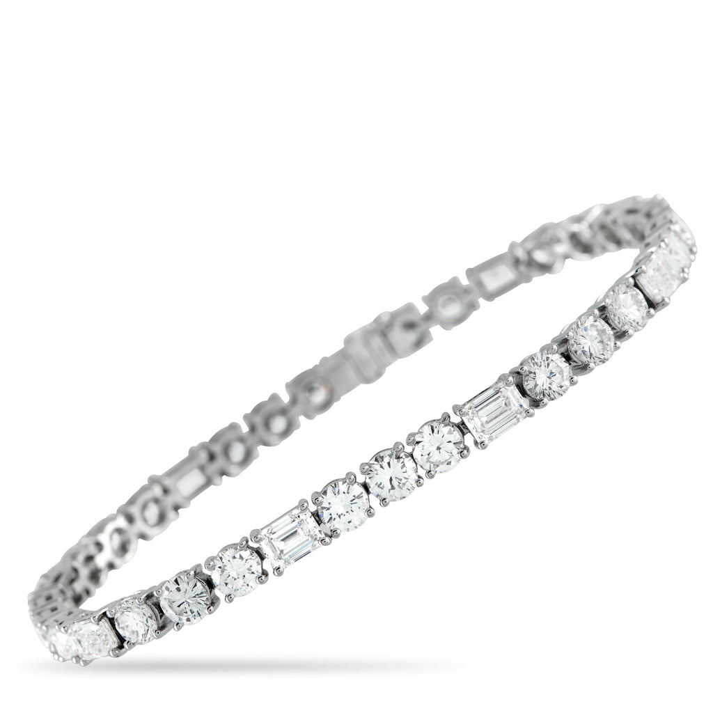 18K White Gold 13.10ct Diamond Tennis Bracelet