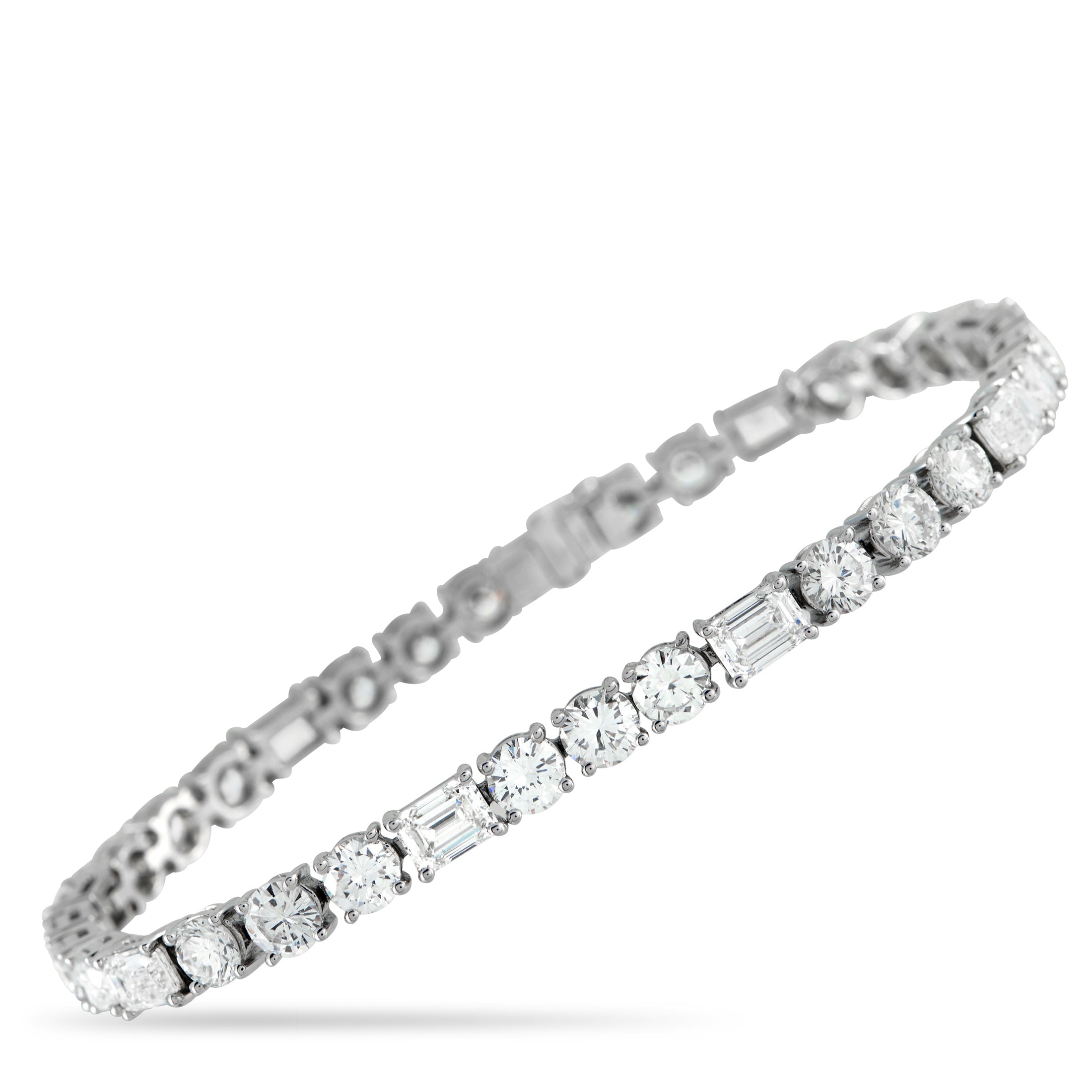 18K White Gold 13.10ct Diamond Tennis Bracelet