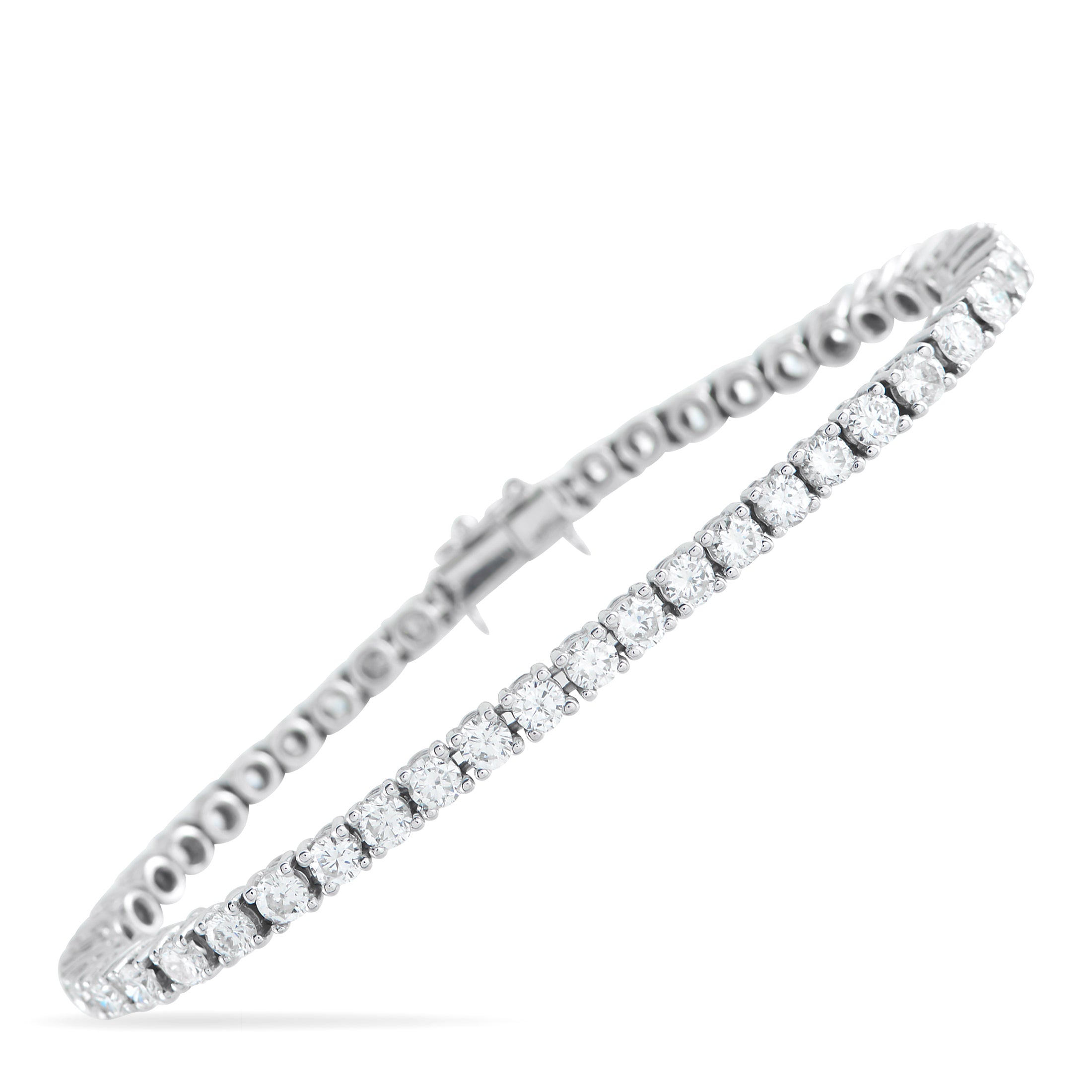 18K White Gold 6.35ct Diamond Tennis Bracelet