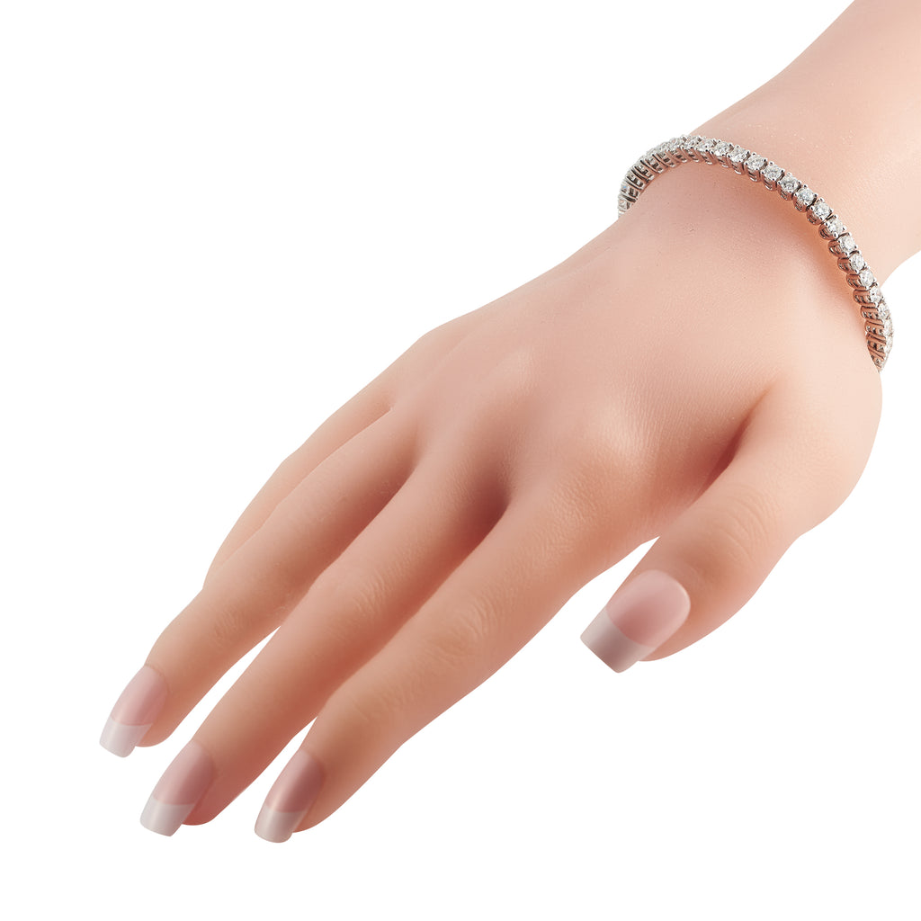 18K White Gold 6.35ct Diamond Tennis Bracelet