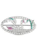 18K White Gold 0.80ct Diamond Brooch