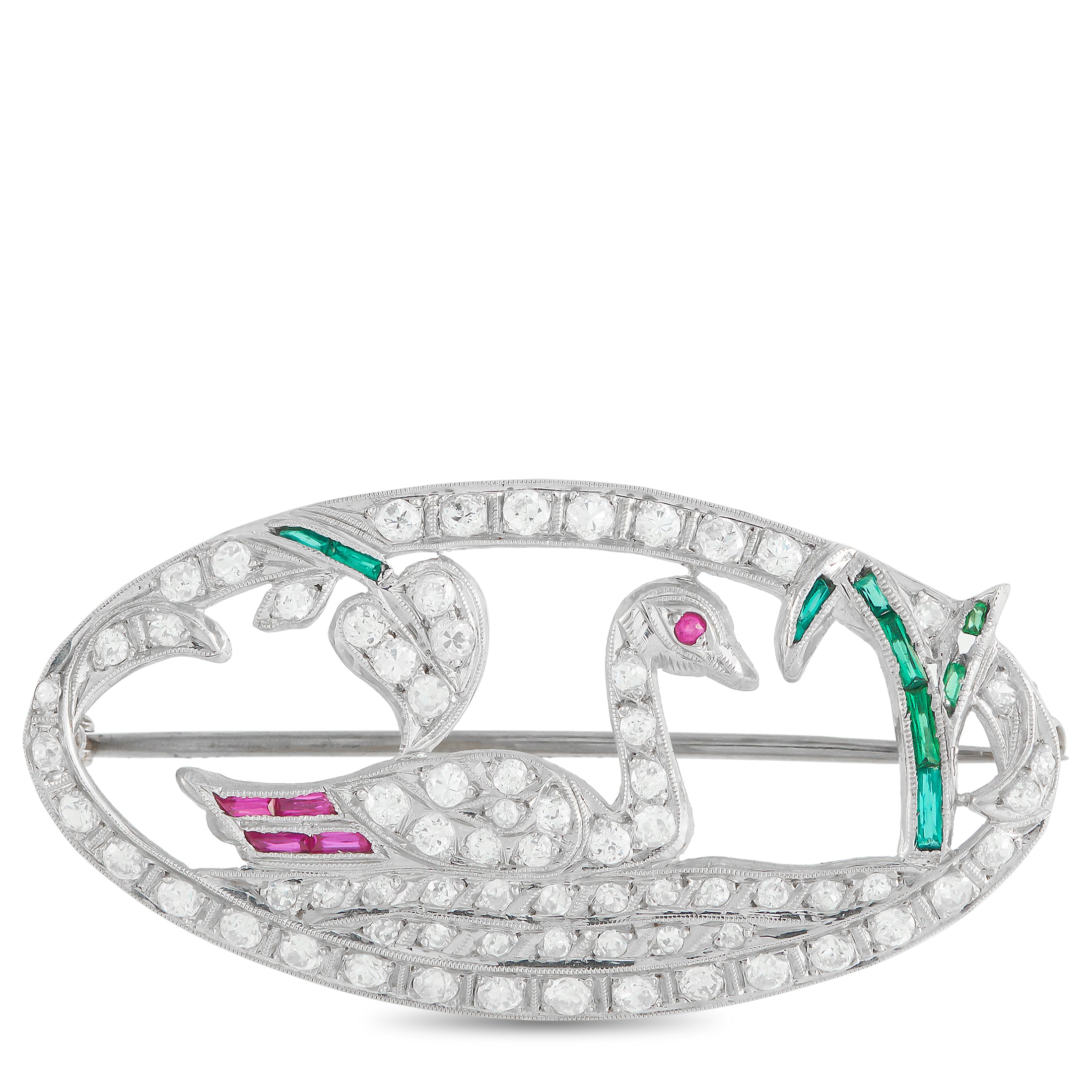 18K White Gold 0.80ct Diamond Brooch