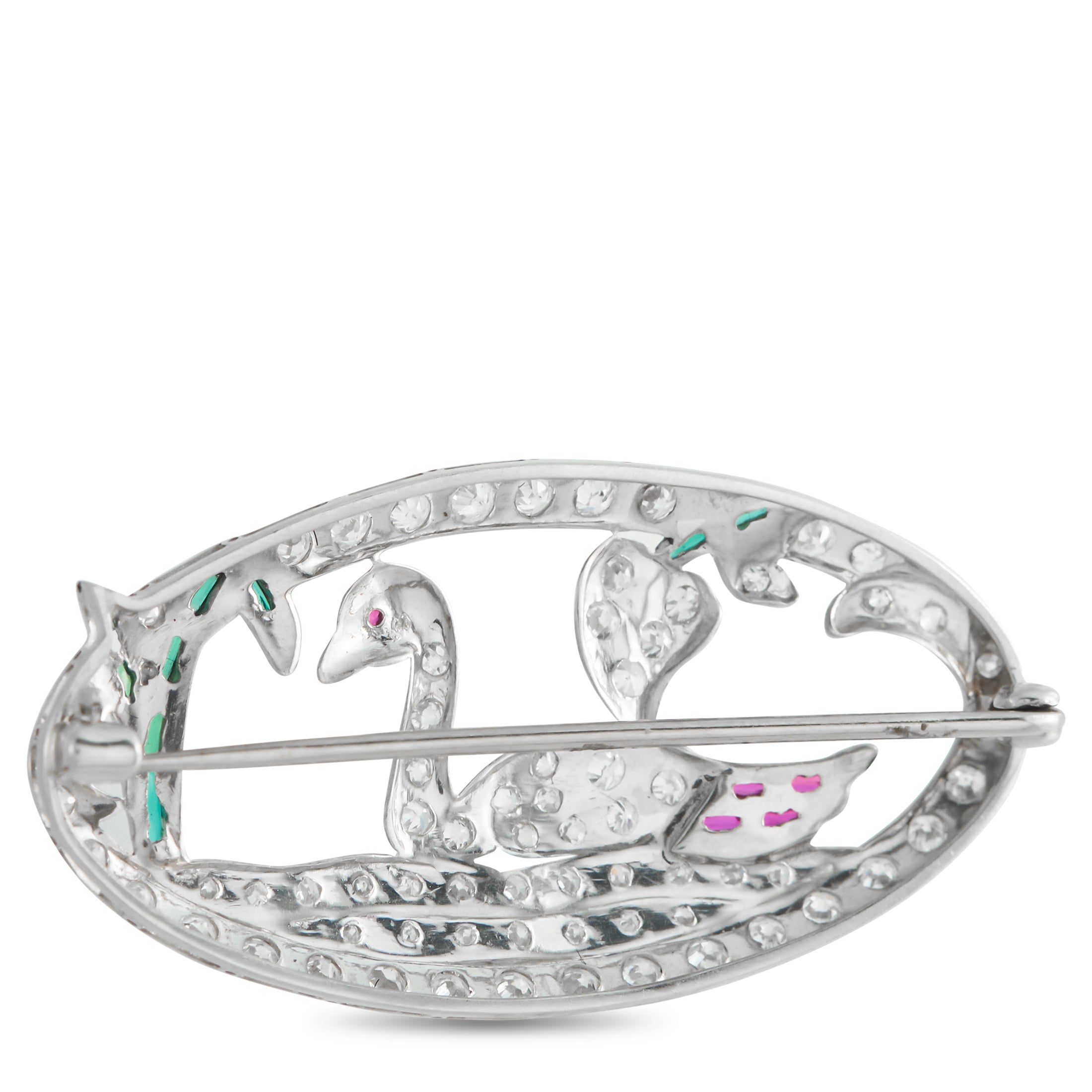18K White Gold 0.80ct Diamond Brooch