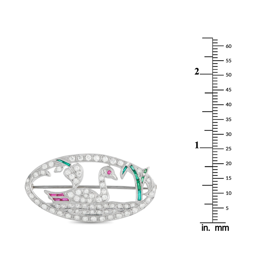 18K White Gold 0.80ct Diamond Brooch