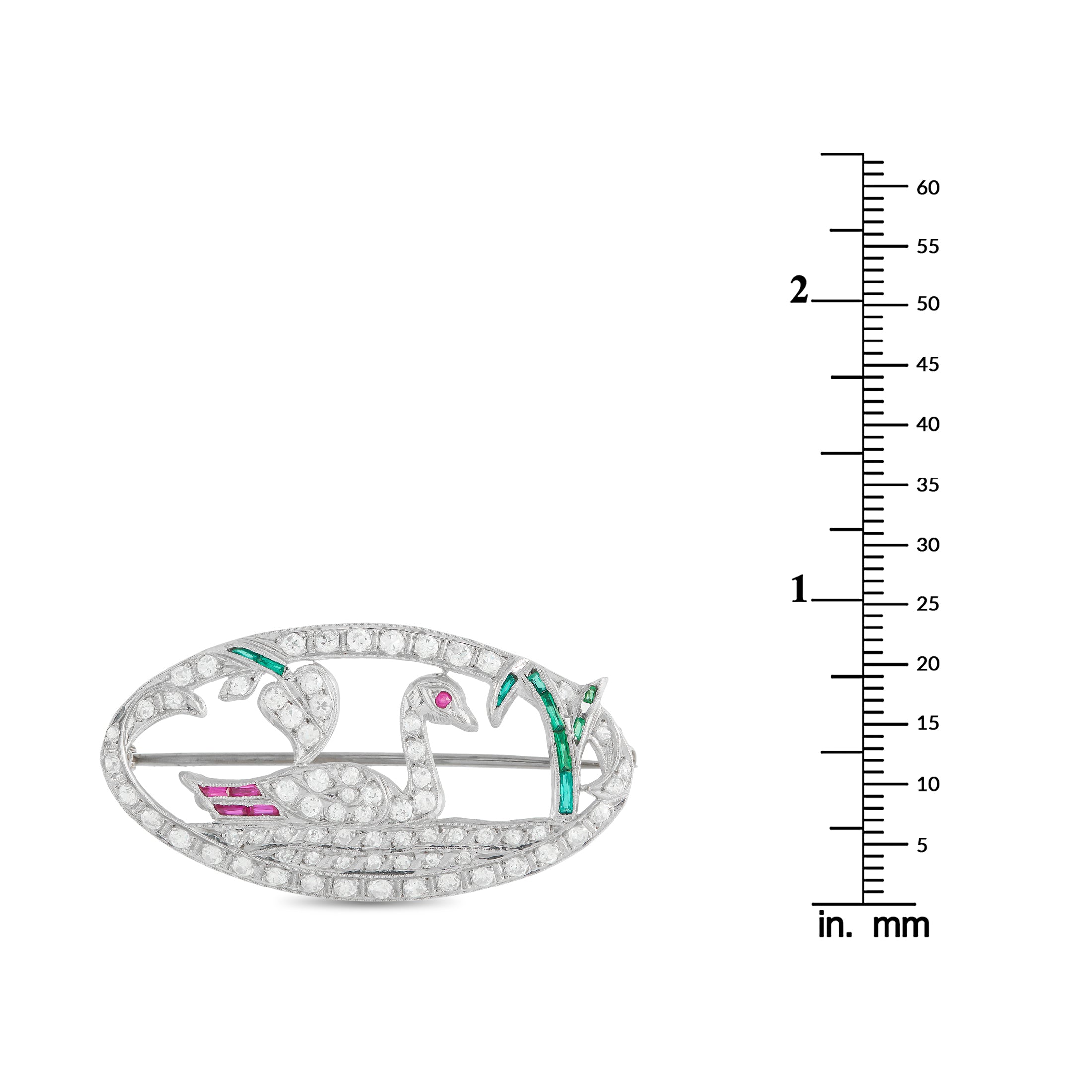 18K White Gold 0.80ct Diamond Brooch