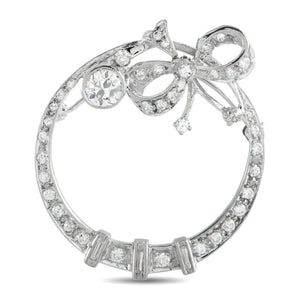 18K White Gold 1.50ct Diamond Brooch