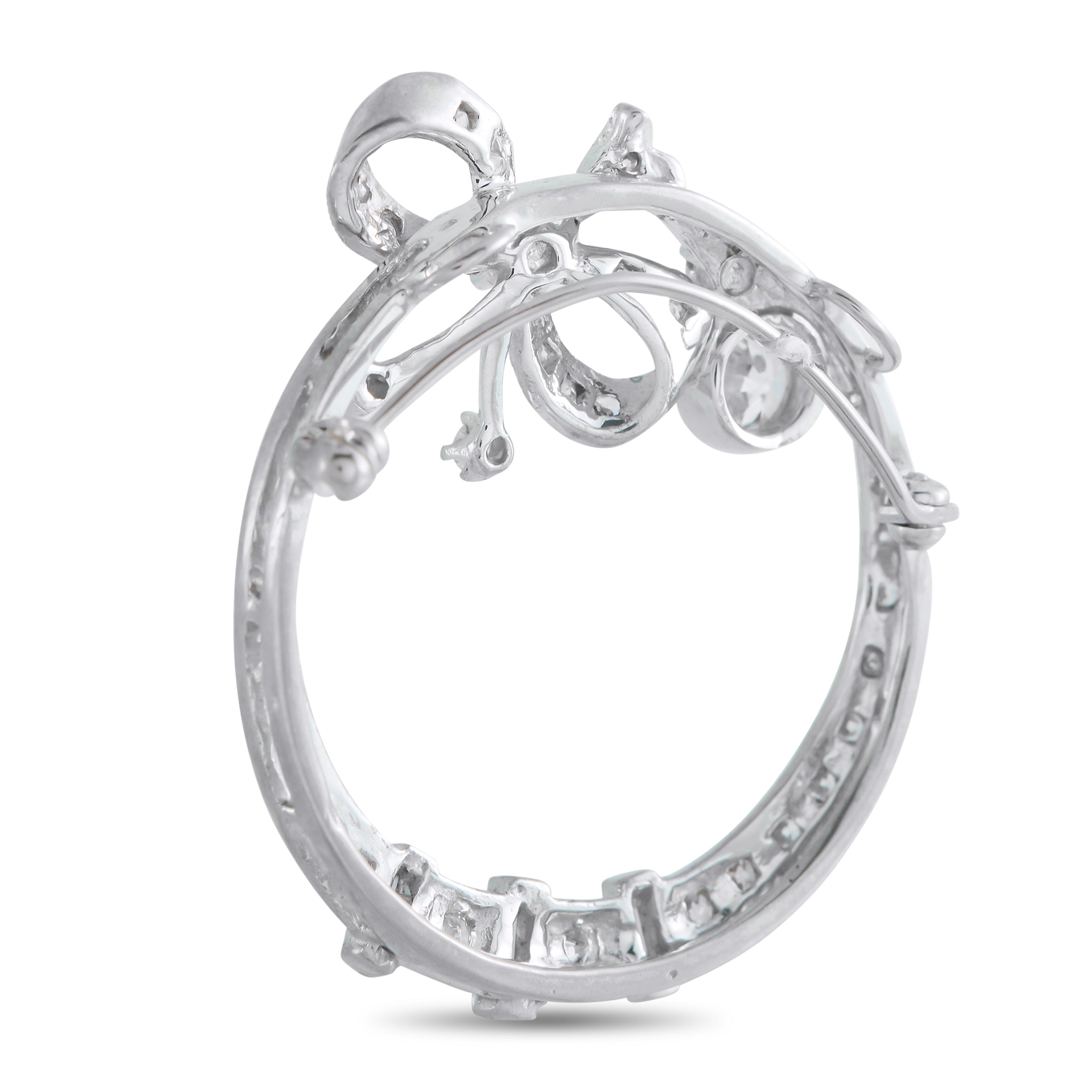 18K White Gold 1.50ct Diamond Brooch