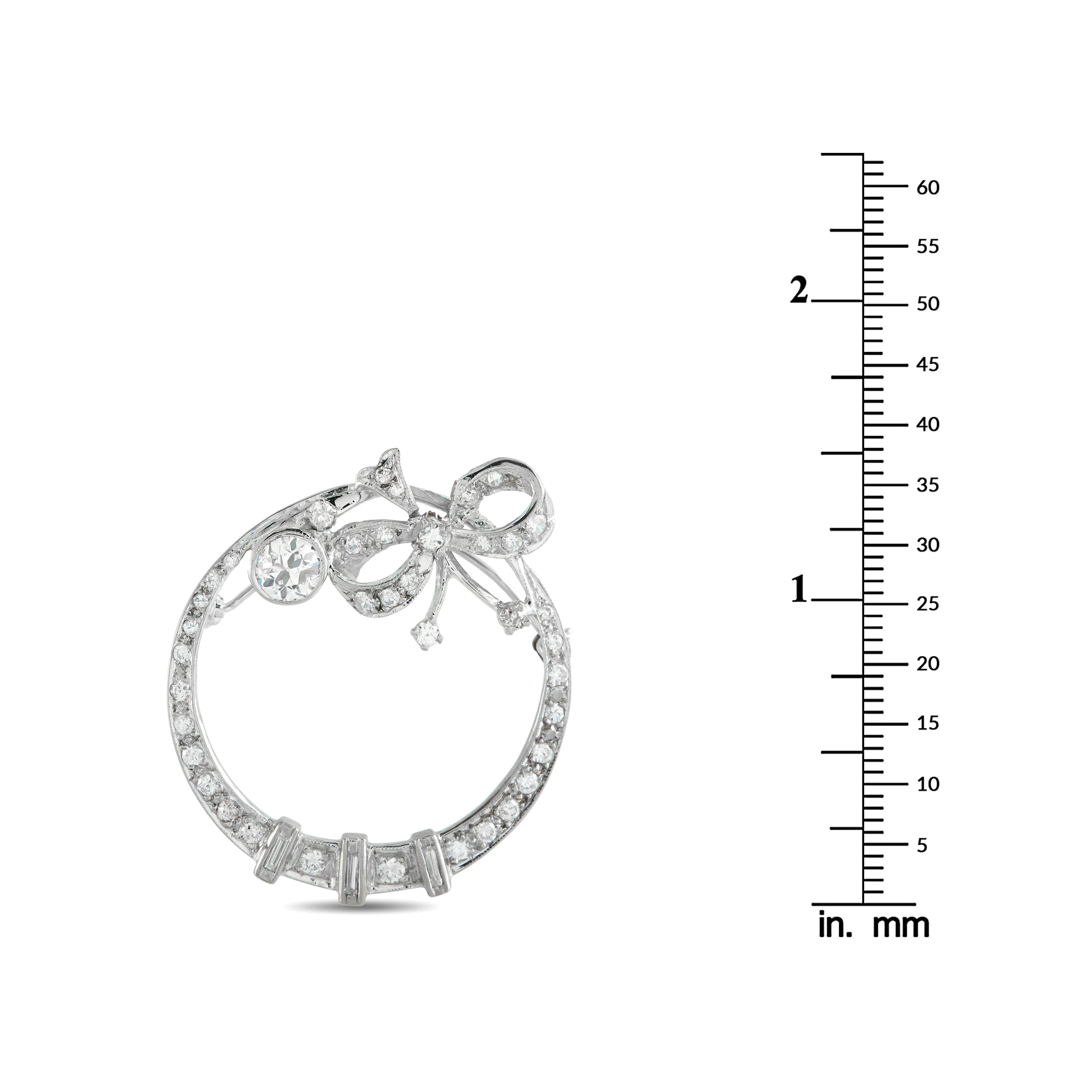18K White Gold 1.50ct Diamond Brooch