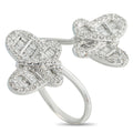 10K White Gold 1.20ct Diamond Butterfly Bypass Ring