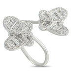 10K White Gold 1.20ct Diamond Butterfly Bypass Ring