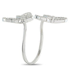 10K White Gold 1.20ct Diamond Butterfly Bypass Ring