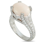 18K White Gold 1.50ct Diamond and Conch Pearl Ring